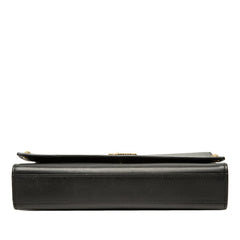 サンローラン YSLロゴ 斜め掛け チェーン ショルダーバッグ ブラック レザー レディース SAINT LAURENT 中古
