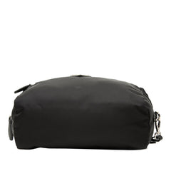 プラダ 三角ロゴプレート ポーチ 1NE393 ブラック ナイロン レザー レディース PRADA 【中古】
