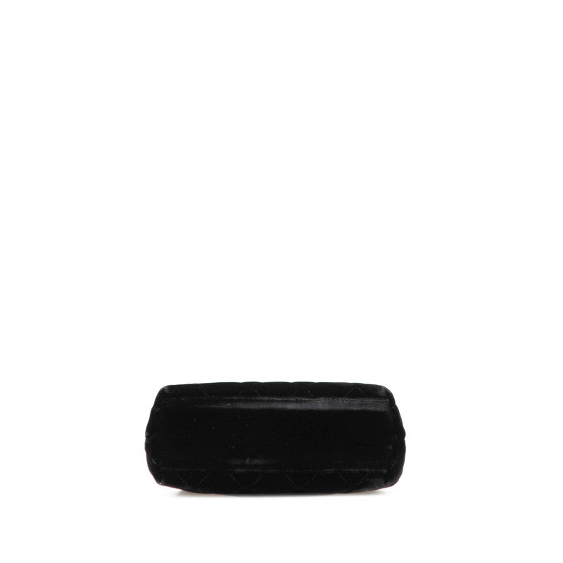 シャネル マトラッセ ココマーク ミニハンドバッグ ブラック ベロア レディース CHANEL 【中古】