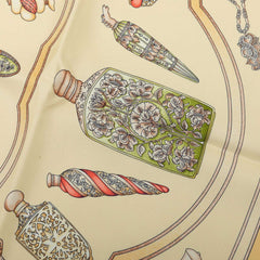 エルメス カレ90 Qu'importe le flacon 香水瓶 スカーフ イエロー系 シルク レディース HERMES 中古