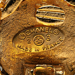 シャネル ヴィンテージ ココマーク ラインストーン イヤリング ゴールド メッキ レディース CHANEL 【中古】