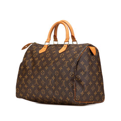 ルイ ヴィトン モノグラム スピーディ35 ハンドバッグ ボストンバッグ M41524 ブラウン PVC レザー レディース LOUIS VUITTON 【中古】