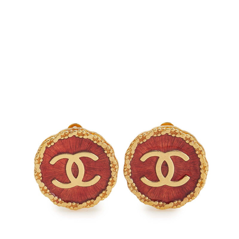 シャネル ヴィンテージ ココマーク ラウンド イヤリング ゴールド オレンジ メッキ レディース CHANEL 【中古】