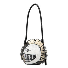 バーバリー パラス ヘルメット プリント ハンドバッグ ショルダーバッグ ブラック ベージュ グレー レザー レディース BURBERRY 【中古】