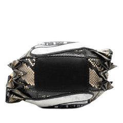 バーバリー パラス ヘルメット プリント ハンドバッグ ショルダーバッグ ブラック ベージュ グレー レザー レディース BURBERRY 【中古】
