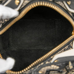 バーバリー パラス ヘルメット プリント ハンドバッグ ショルダーバッグ ブラック ベージュ グレー レザー レディース BURBERRY 【中古】
