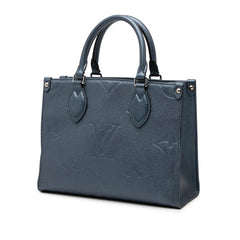 ルイ ヴィトン モノグラム アンプラント オンザゴーPM ハンドバッグ ショルダーバッグ 2WAY M58956 メタリックブルー レザー レディース LOUIS VUITTON 【中古】