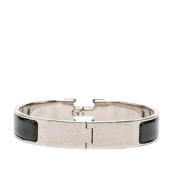 エルメス クリックH PM バングル ブレスレット シルバー ブラック メタル エナメル レディース HERMES 中古