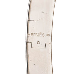 エルメス クリックH PM バングル ブレスレット シルバー ブラック メタル エナメル レディース HERMES 中古