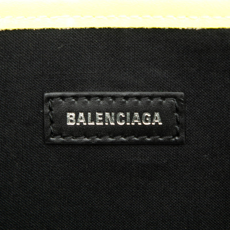 バレンシアガ ネイビーカバスM ハンドバッグ 581292 ベージュ イエロー キャンバス レディース BALENCIAGA 【中古】