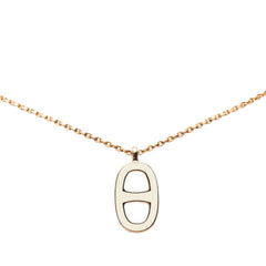 エルメス ファランドールPM ネックレス ホワイト アイボリー ピンクゴールド メッキ レディース HERMES 中古