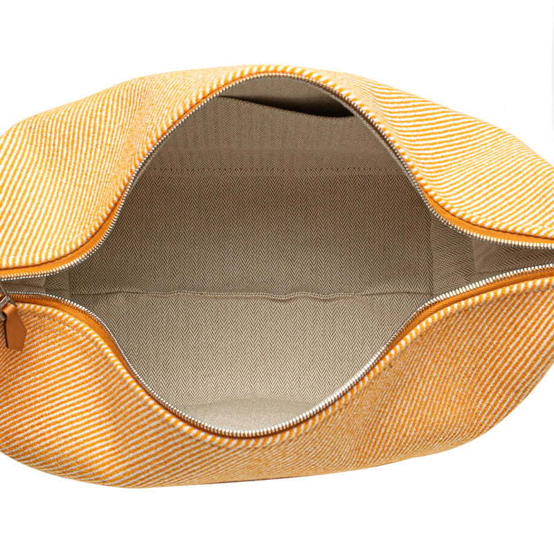 エルメス ブリッド ア ブラック オ カレ GM ハンドバッグ ポーチ フォーブ オレンジ コットン レディース HERMES 【中古】