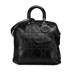ディオール カナージュ グランヴィル ハンドバッグ ショルダーバッグ 2WAY ブラック レザー レディース Dior 【中古】