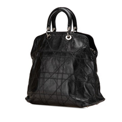 ディオール カナージュ グランヴィル ハンドバッグ ショルダーバッグ 2WAY ブラック レザー レディース Dior 【中古】