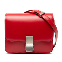 セリーヌ クラシックボックス スモール ショルダーバッグ レッド レザー レディース CELINE 【中古】
