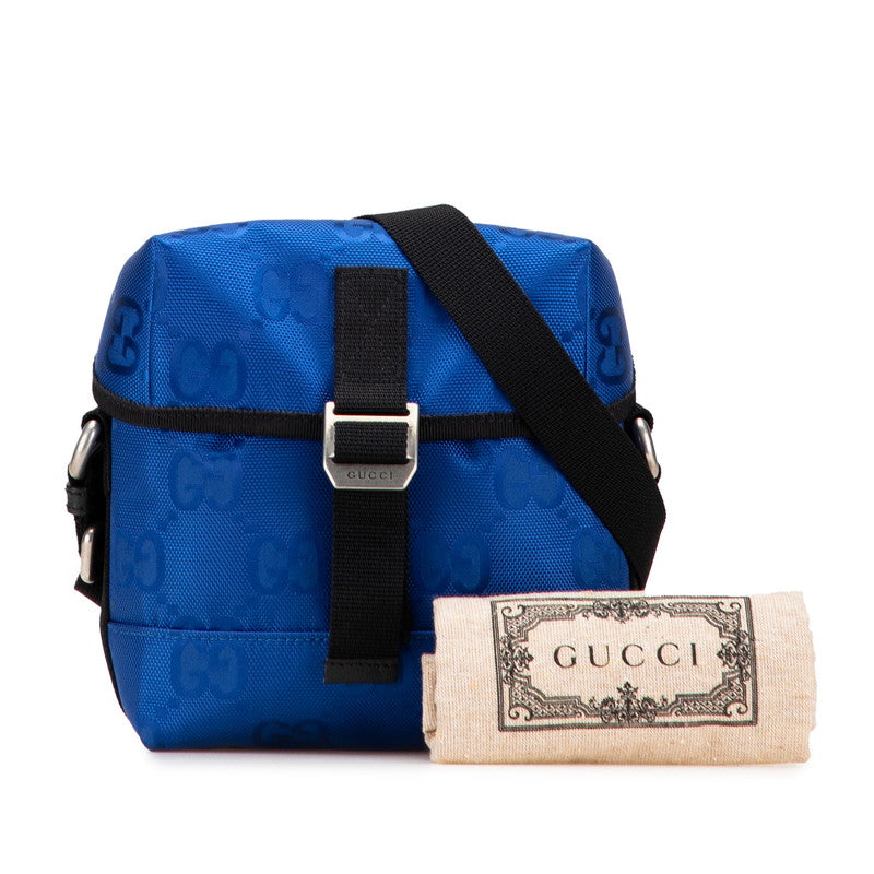 グッチ GGナイロン オフザグリッド ショルダーバッグ 643858 ブルー ブラック ナイロン レディース GUCCI 【中古】