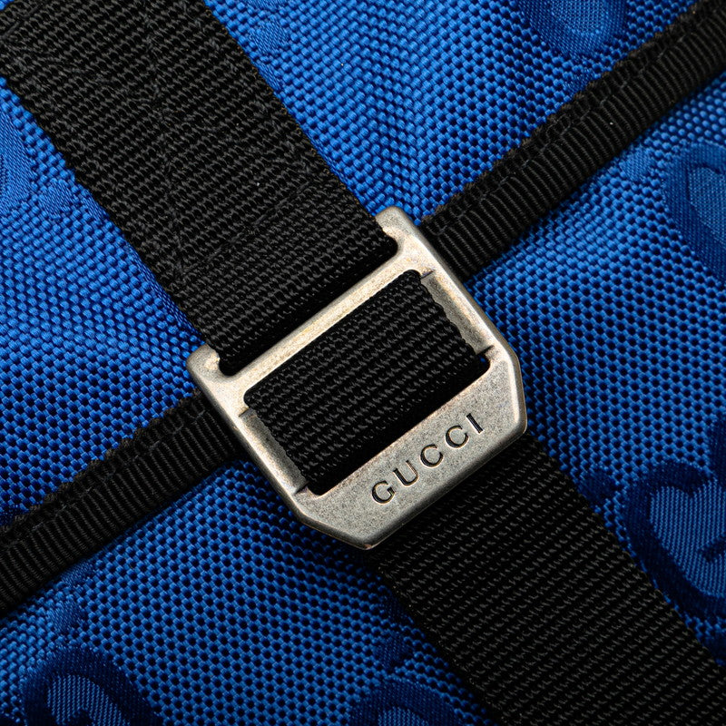 グッチ GGナイロン オフザグリッド ショルダーバッグ 643858 ブルー ブラック ナイロン レディース GUCCI 【中古】