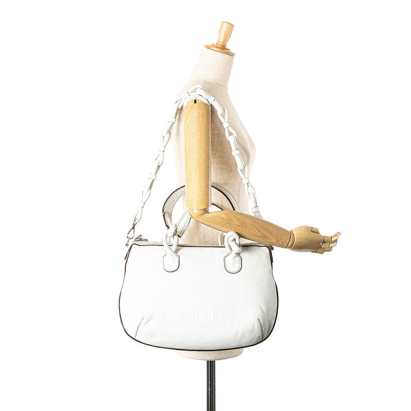 ロエベ ハンドバッグ ワンショルダーバッグ 2WAY ホワイト レザー レディース LOEWE 【中古】