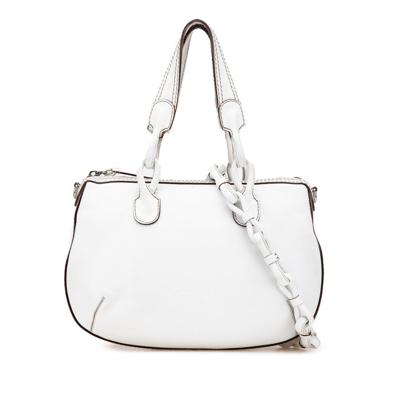 ロエベ ハンドバッグ ワンショルダーバッグ 2WAY ホワイト レザー レディース LOEWE 【中古】