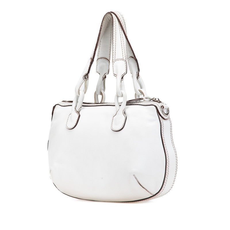 ロエベ ハンドバッグ ワンショルダーバッグ 2WAY ホワイト レザー レディース LOEWE 【中古】