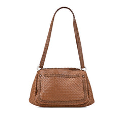 ボッテガヴェネタ イントレチャート ショルダーバッグ ブラウン レザー レディース BOTTEGAVENETA 【中古】