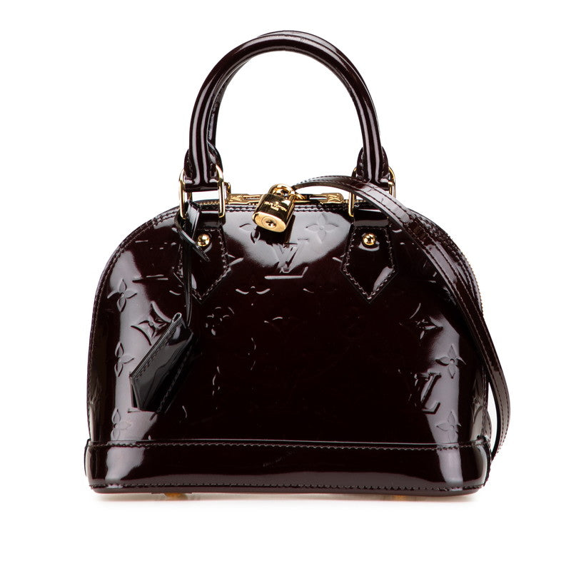 ルイ ヴィトン モノグラム ヴェルニ アルマBB ハンドバッグ ショルダーバッグ 2WAY M91678 アマラント パープル パテントレザー レディース LOUIS VUITTON 【中古】