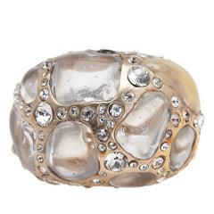 シャネル リング 指輪 ゴールド メッキ ラインストーン レディース CHANEL 【中古】