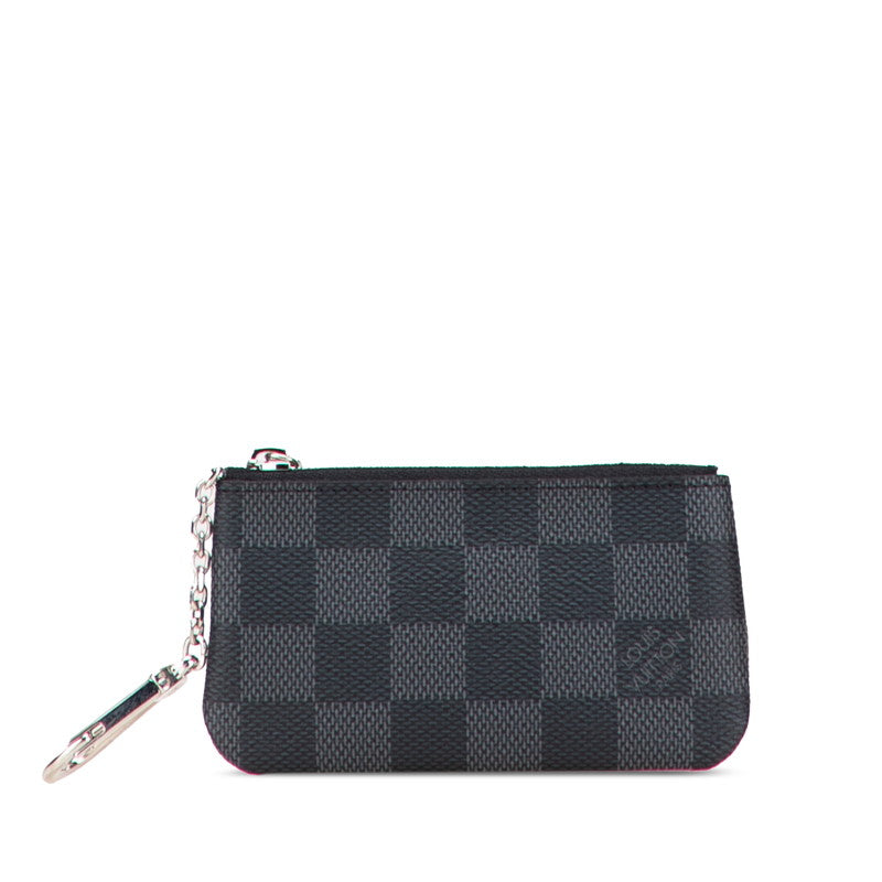 ルイ ヴィトン ダミエグラフィット ポシェット クレ コインケース N60155 ブラック PVC レザー メンズ LOUIS VUITTON 【中古】