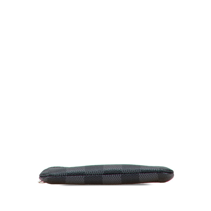 ルイ ヴィトン ダミエグラフィット ポシェット クレ コインケース N60155 ブラック PVC レザー メンズ LOUIS VUITTON 【中古】
