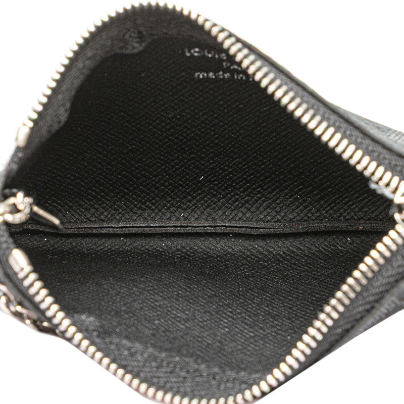 ルイ ヴィトン ダミエグラフィット ポシェット クレ コインケース N60155 ブラック PVC レザー メンズ LOUIS VUITTON 【中古】