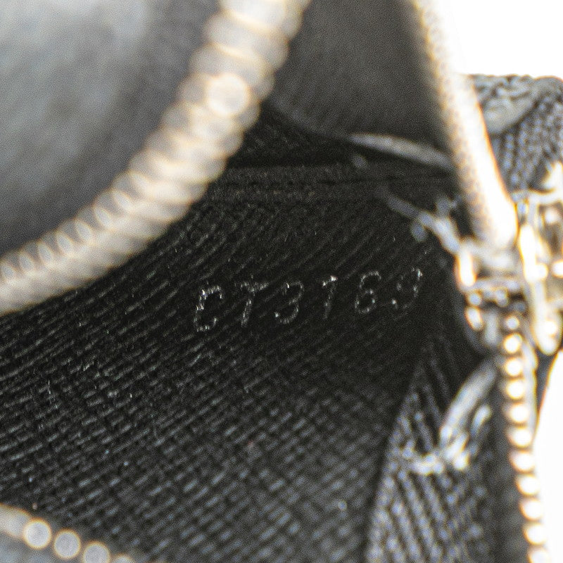 ルイ ヴィトン ダミエグラフィット ポシェット クレ コインケース N60155 ブラック PVC レザー メンズ LOUIS VUITTON 【中古】