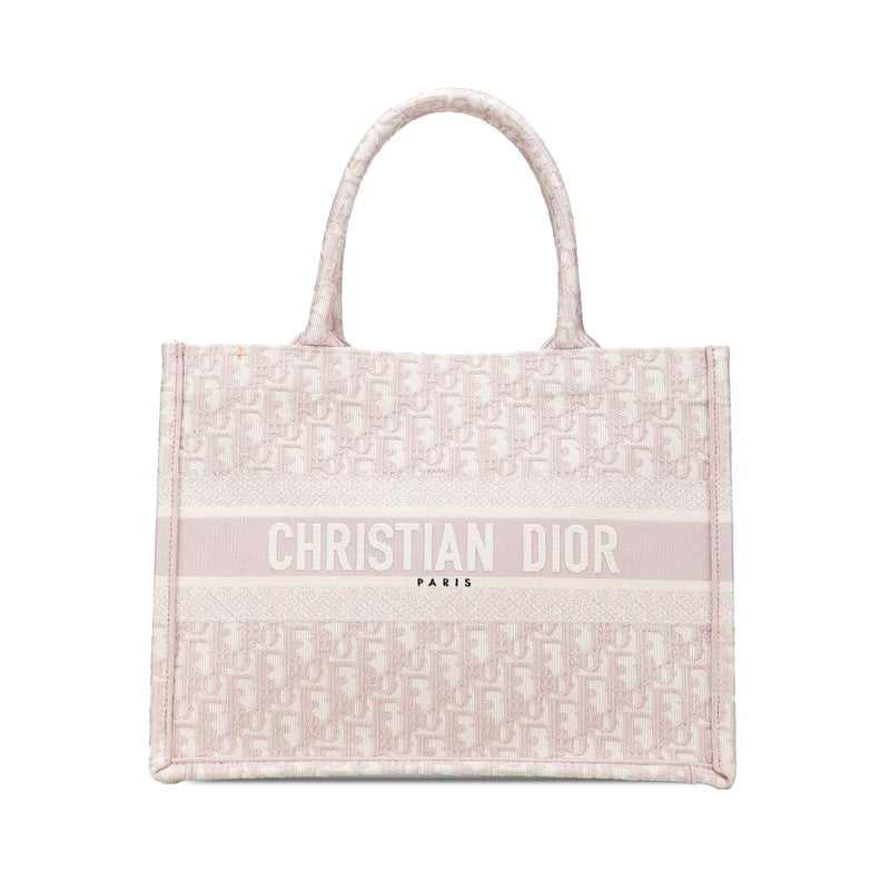 ディオール オブリーク ブックトート　ミディアム トートバッグ ピンク キャンバス レディース Dior 【中古】