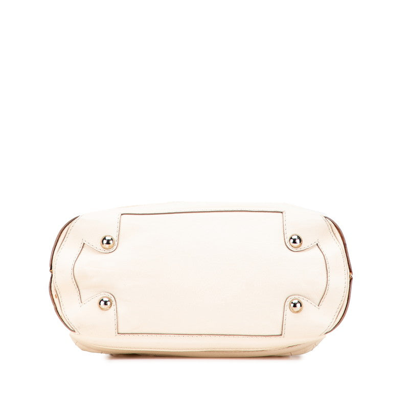シャネル チョコバー ココマーク ハンドバッグ ベージュ レザー レディース CHANEL 【中古】
