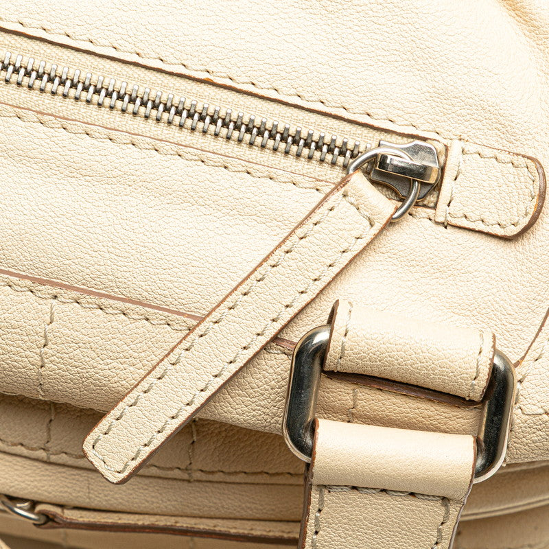 シャネル チョコバー ココマーク ハンドバッグ ベージュ レザー レディース CHANEL 【中古】
