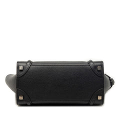 セリーヌ ラゲージ マイクロショッパー ハンドバッグ トートバッグ ブラック レザー レディース CELINE 【中古】
