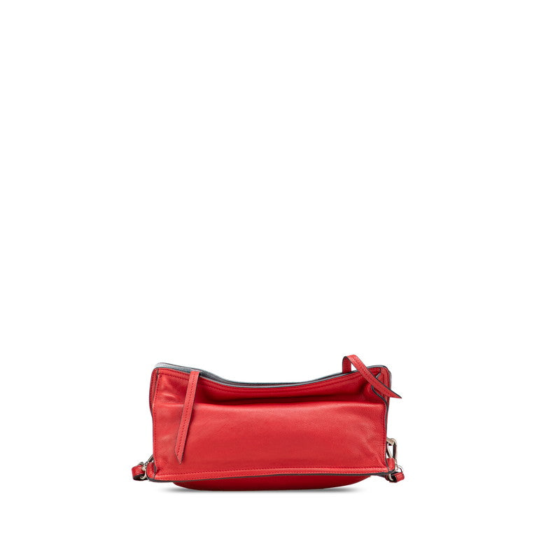 プラダ エティケットバッグ ワンショルダーバッグ 1BD085 レッド レザー レディース PRADA 【中古】