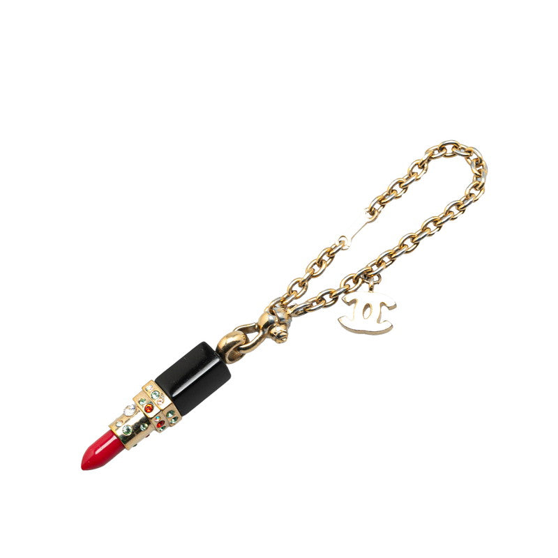 シャネル ルージュ 口紅 モチーフ チャーム キーリング ゴールド メッキ レディース CHANEL 【中古】