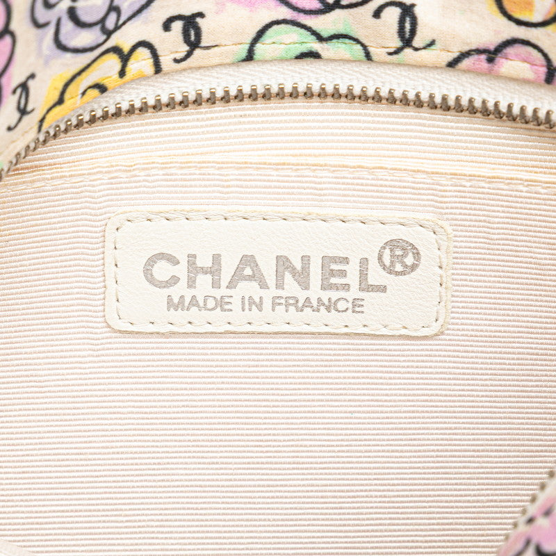 シャネル カメリア フラワー トートバッグ ハンドバッグ ベージュ マルチカラー ナイロン レディース CHANEL 【中古】
