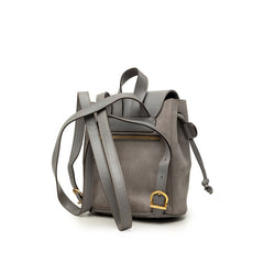 サルヴァトーレフェラガモ ヴァラリボン リュック バックパック グレー スウェード レザー レディース Salvatore Ferragamo 【中古】