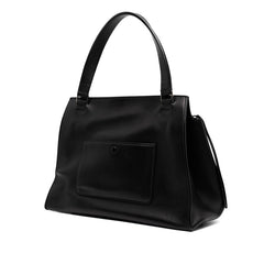 セリーヌ エッジ ミディアム ハンドバッグ ブラック ホワイト レザー レディース CELINE 【中古】