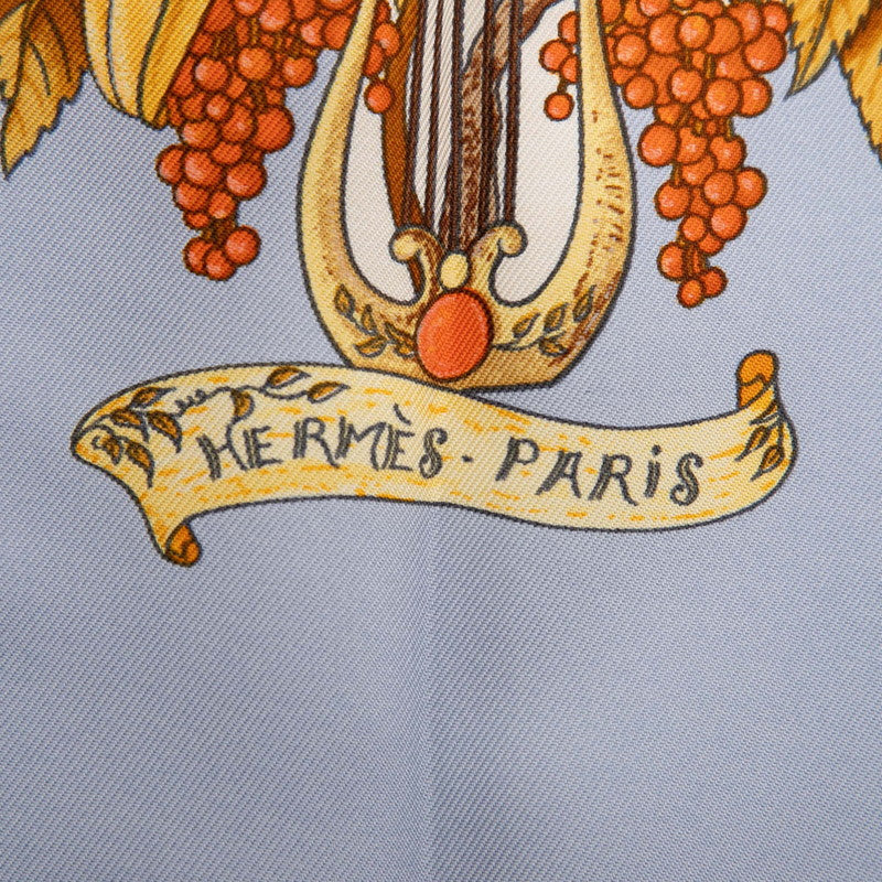 エルメス カレ90 Au pays de Cocagne 楽園にて スカーフ ブルー マルチカラー シルク レディース HERMES 【中古】