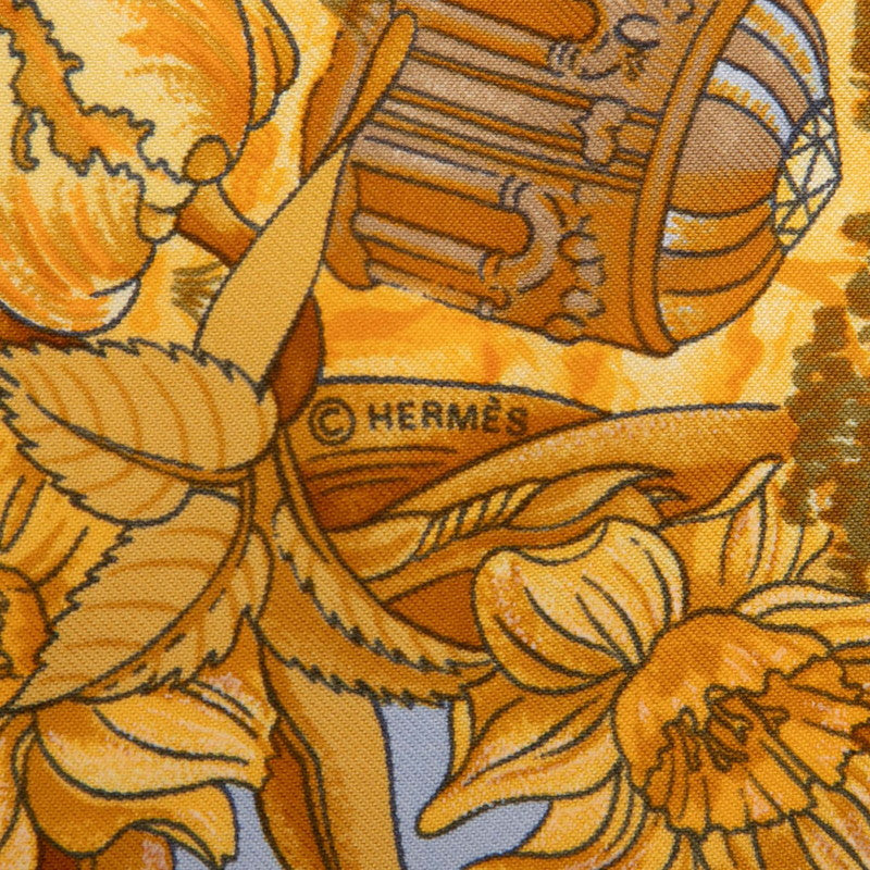エルメス カレ90 Au pays de Cocagne 楽園にて スカーフ ブルー マルチカラー シルク レディース HERMES 【中古】