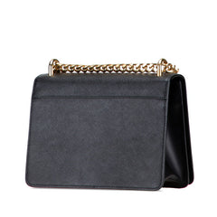 プラダ チェーン ショルダーバッグ ブラック サフィアーノレザー レディース PRADA 【中古】