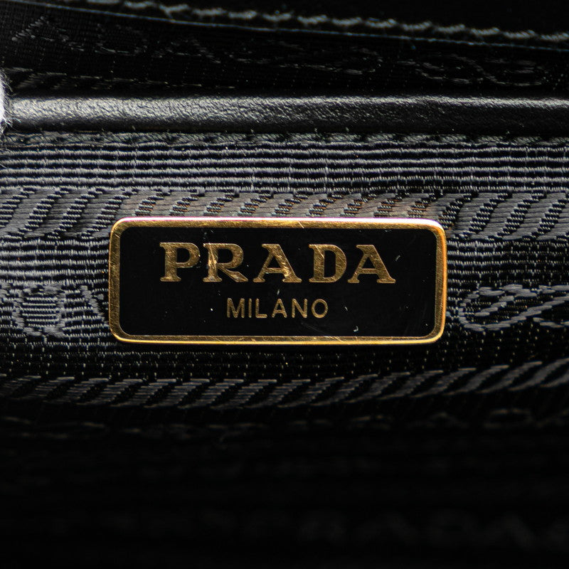 プラダ チェーン ショルダーバッグ ブラック サフィアーノレザー レディース PRADA 【中古】