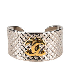 シャネル ヴィンテージ マトラッセ ココマーク バングル シルバー ゴールド メタル レディース CHANEL 【中古】