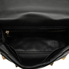 ヴァレンティノ ローマンスタッズ チェーン ハンドバッグ ショルダーバッグ ブラック レザー レディース VALENTINO 【中古】