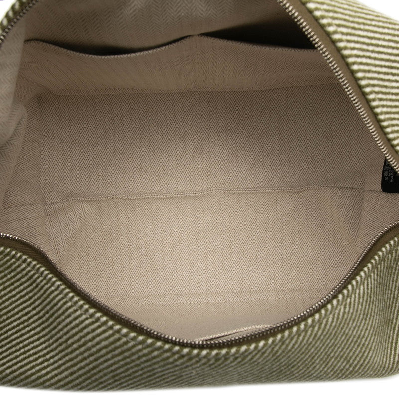 エルメス ブリッドアブラックGM ハンドバッグ カーキグリーン シルバー金具 キャンバス レディース HERMES 【中古】