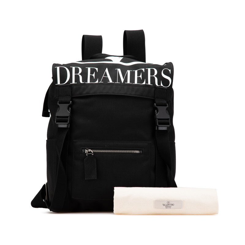 ヴァレンティノ DREAMERS リュック バックパック ブラック ナイロン レザー メンズ VALENTINO 【中古】