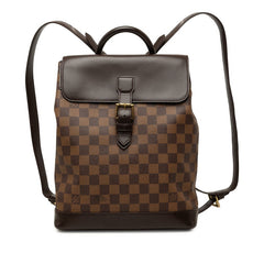 ルイ ヴィトン ダミエ ソーホー リュック バックパック N51132 ブラウン PVC レザー レディース LOUIS VUITTON 中古