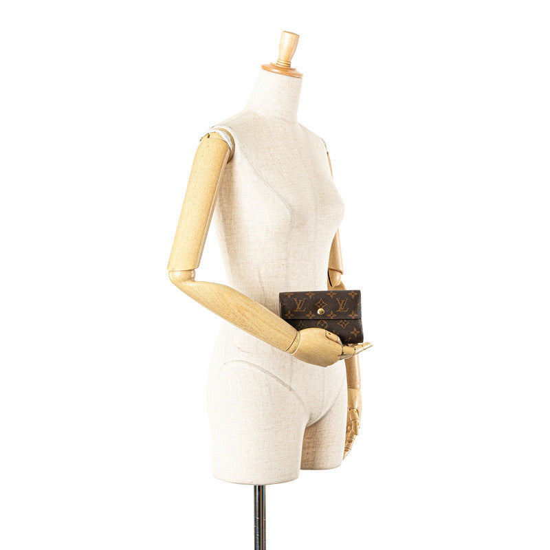 ルイ ヴィトン モノグラム ポルトフォイユ アレクサンドラ 三つ折り財布 M60047 ブラウン PVC レディース LOUIS VUITTON 【中古】
